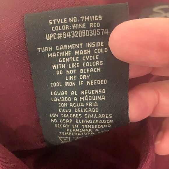 Wine Pull On Stretch Pants - Picture 6 of 7